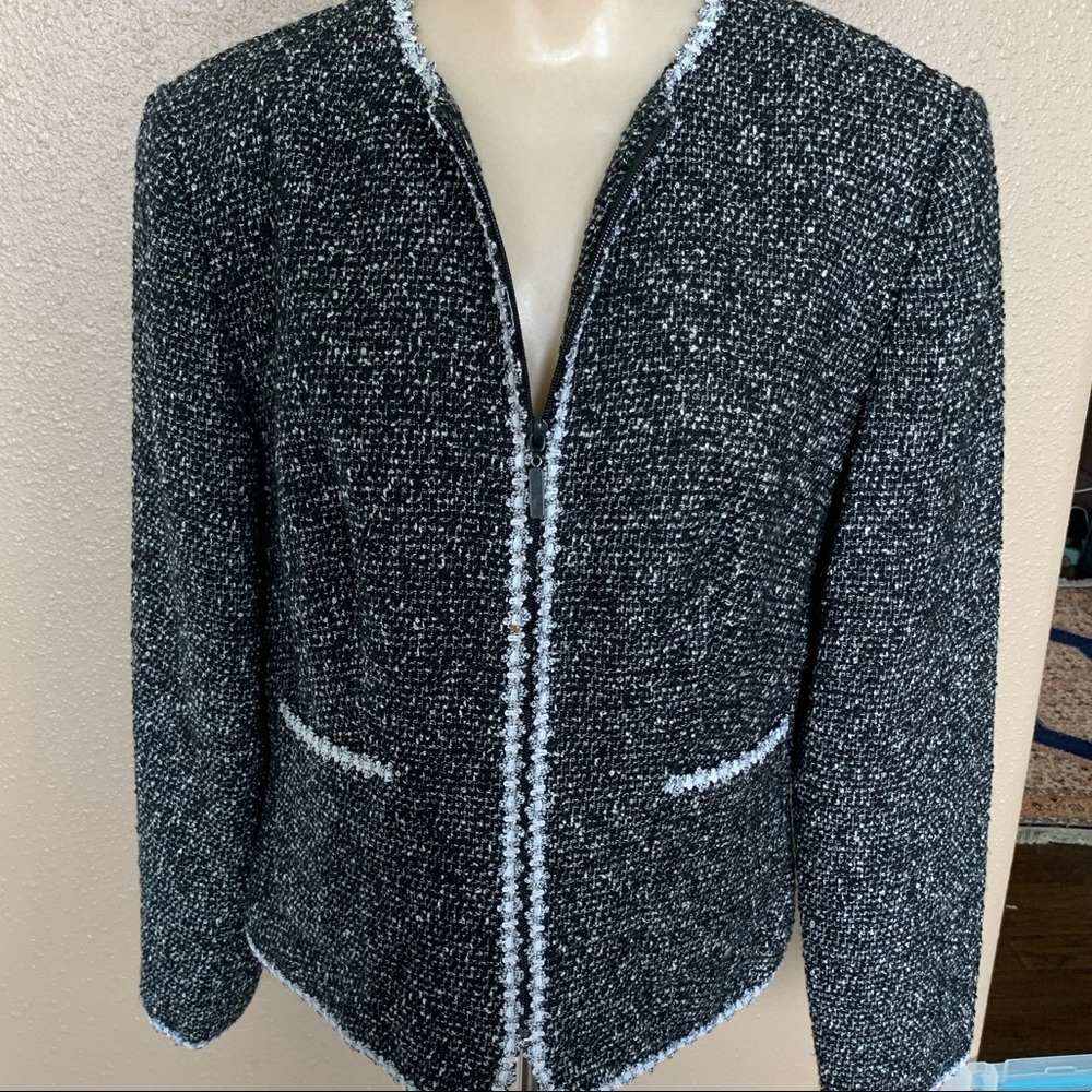 M.X.I black and white tweed coat Size 10